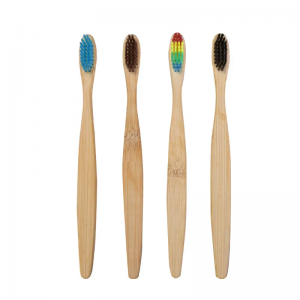 Homemade Colored Soft Adult Handles Wooden Bamboo Toothbrushes