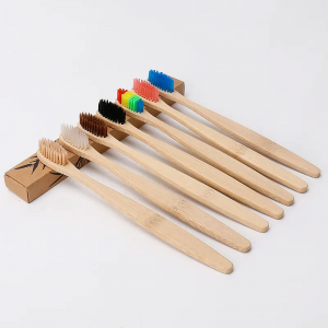 Homemade Colored Soft Adult Handles Wooden Bamboo Toothbrushes